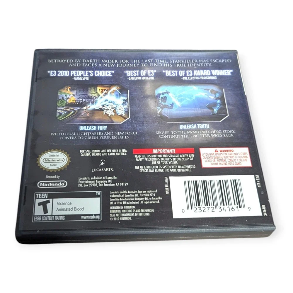 Star Wars The Force Unleashed II Nintendo DS Game‎ Complete CIB with Manual